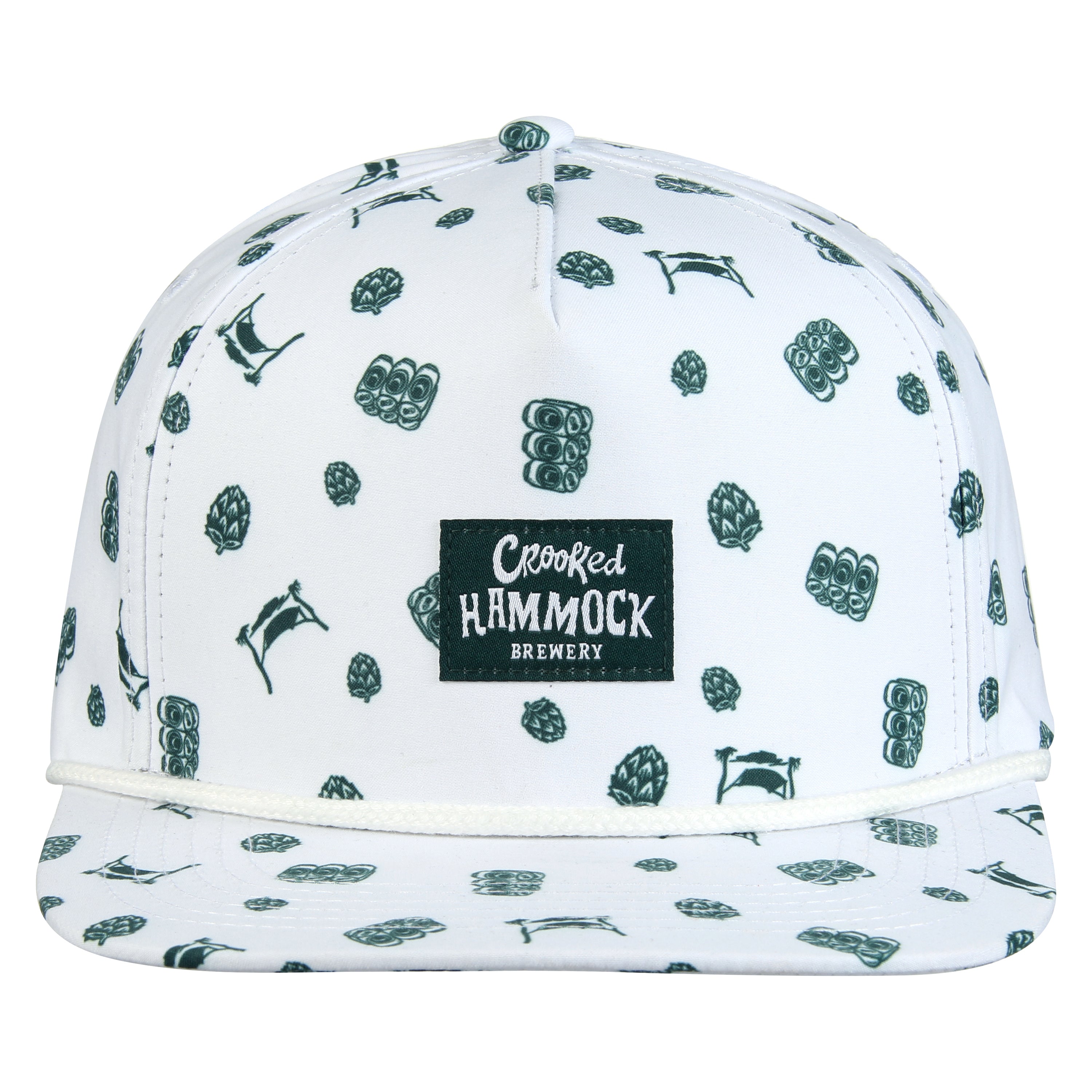 Cans, Hammocks, & Hops Hat Pine on White